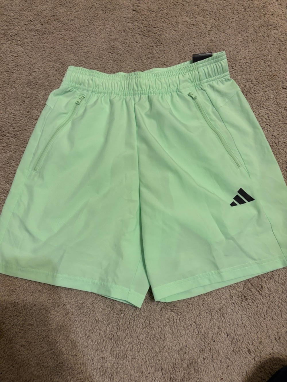 adidas Light Mint Athletic Shorts with Black Logo